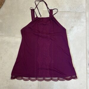 White House Black Market Tank Top Womens Medium Embroidered Lace trim XS Y2K